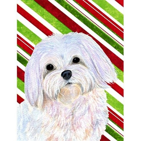 Carolines Treasures Carolines Treasures SS4551CHF 28 x 40 In. Maltese Candy Cane Holiday Christmas Flag Canvas; House Size SS4551CHF